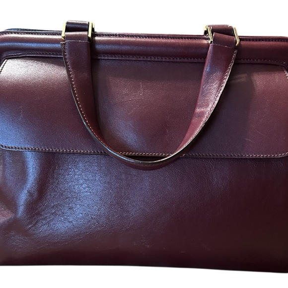 Hobbs Structured Burgundy Leather Tote — Classic British Style - Picture 6 of 11